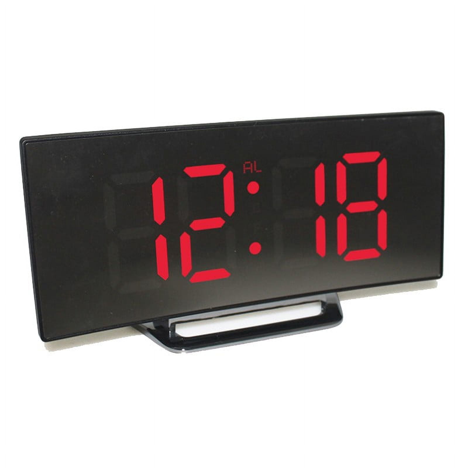 Electronic Alarm Clock Noiseless Design Digital LED Large Display