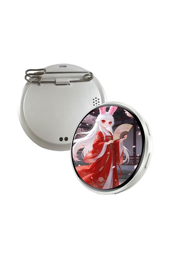 Electronic Anime Badge Pin with Photo & GIF Transfer,1.97 HD ElectronicBadge for Fandom & Anime,Customizable GIF/Photo/Video Display,Electronic Xmas Gift for CosplayAnime,for Backpacks Conventions
