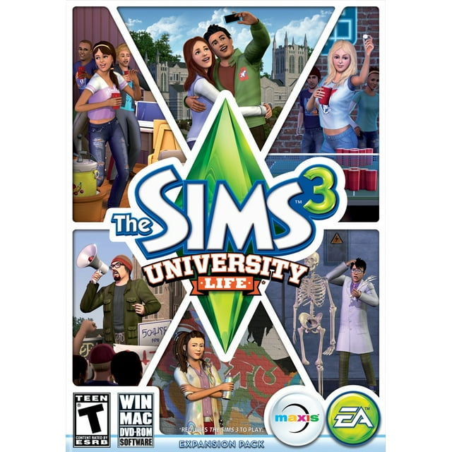 Electronic Arts Sims 3: University Life, EA, PC Software, 014633198089