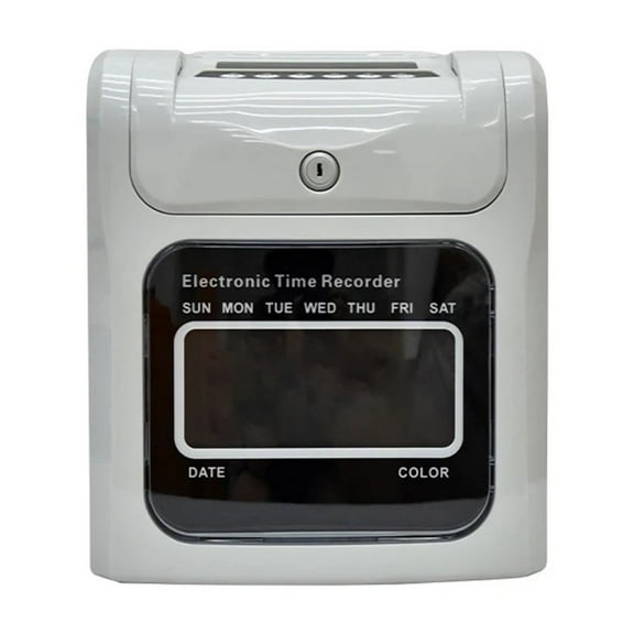 Electronic Attendance Machine Digital Time Recorder Office StaffsCheck In Punch Card ClockID Card Punching Machine 100V-240V