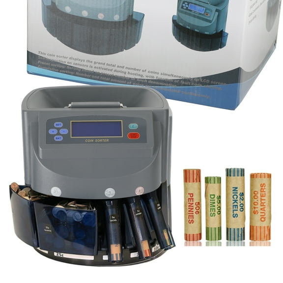 Electronic Automatic Coin Sorter Machine Counter Counting Change Money (Gray)