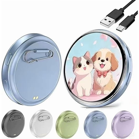 Electronic Badge Digital Display Pin,  Touch Screen, Custom Photo Slideshow Gif Video,  Long Battery Life, For Cosplay Ita Bag Comic Convention Gift