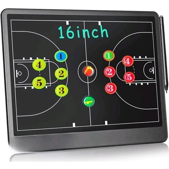 Electronic Basketball Coaching Board with Magnetic Screen - 16 inch LCD BasketballTactics Board with Stylus Pen, Basketball Coach Essentials$$Sport & Recreation Other