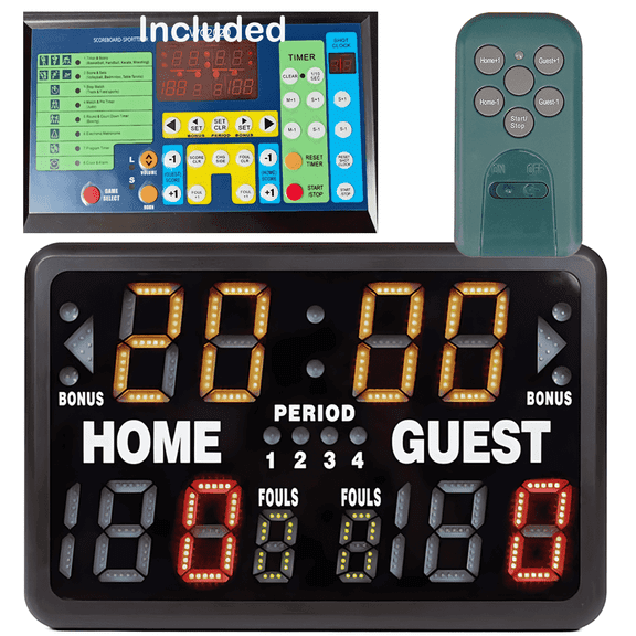 Electronic Basketball Scoreboard Tabletop Digital Scoreboard with Remote Professional Portable Scoreboard   Clock Volleyball Scoreboard Score Keeper for Multisport
