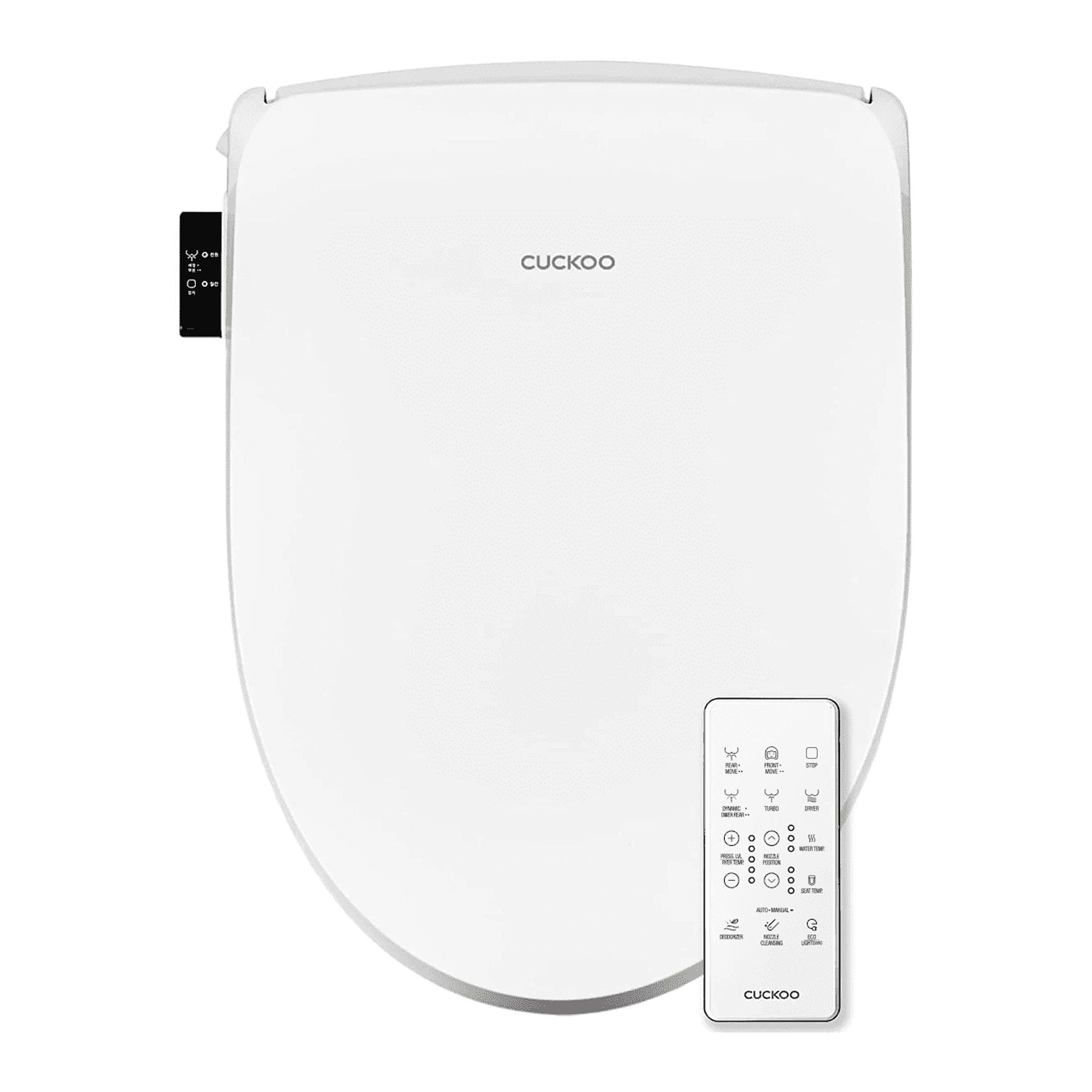 CUCKOO Electronic Bidet for Elongated Seats with 3-in-1 Stainless Steel Nozzle, Remote Control