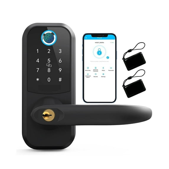 Electronic Biometric Fingerprint Smart Door Lock Handle Lock Keyless Entry Smart Home Security Protection