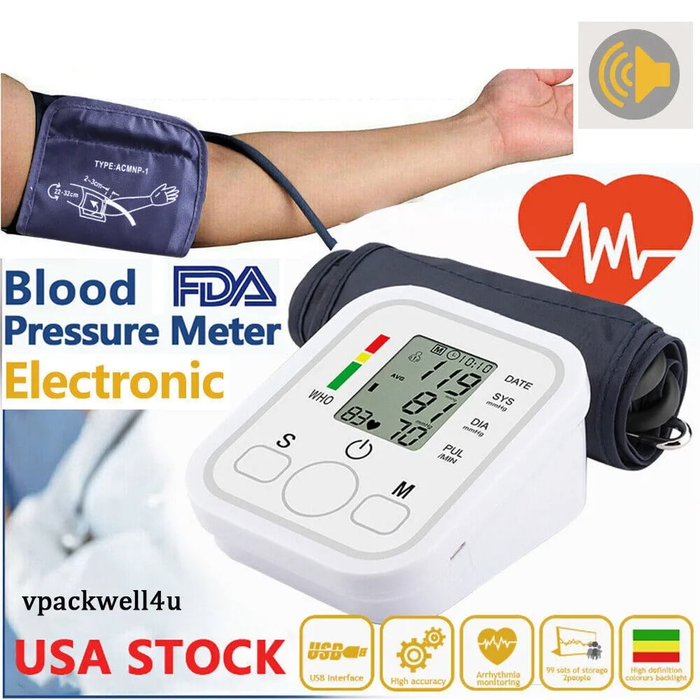 Electronic Blood Pressure Monitor Arm Sphygmomanometer Monitor LCD ...