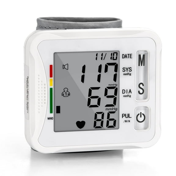 Electronic Blood Pressure Monitor, Suerbeaty Wrist Blood Pressure Monitor 2x99 Reading Memory for Adults, Adjustable Cuff 5.31-7.68 inch with Carrying Case for Home Use