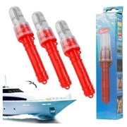 Electronic Boat Distress Flare Coast Guard Approved Marine, Flare Gun For Fishing Boats, Boat Safety Kit for Life Rafts & Emergency Signaling (Red-3Pcs)
