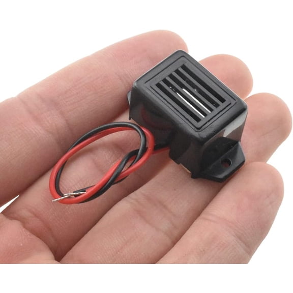 Electronic Buzzer Alarm 12V 400Hz Beep Continuous Sounder Active High Plenty Loud Tone Piezo Siren Security Audible Easy to Install with Wire for Horn Siren Alarm 2PCS