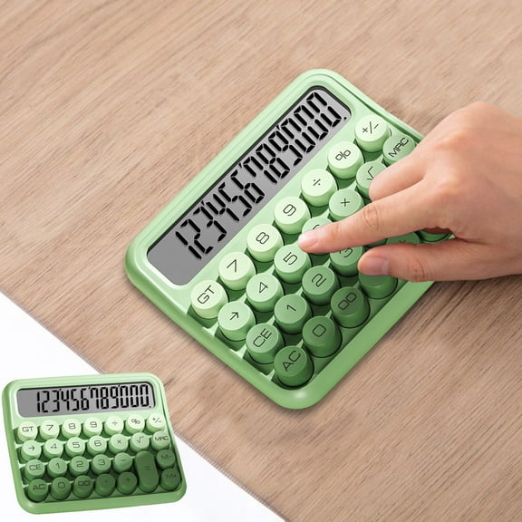 Electronic Calculator,12 Digits Large LCD Display Small Desktop Calculators,Pink Basic with Big Buttons,Easy to Press Mechanical Switch Calculator,4 Function Office Supplies for Home and School