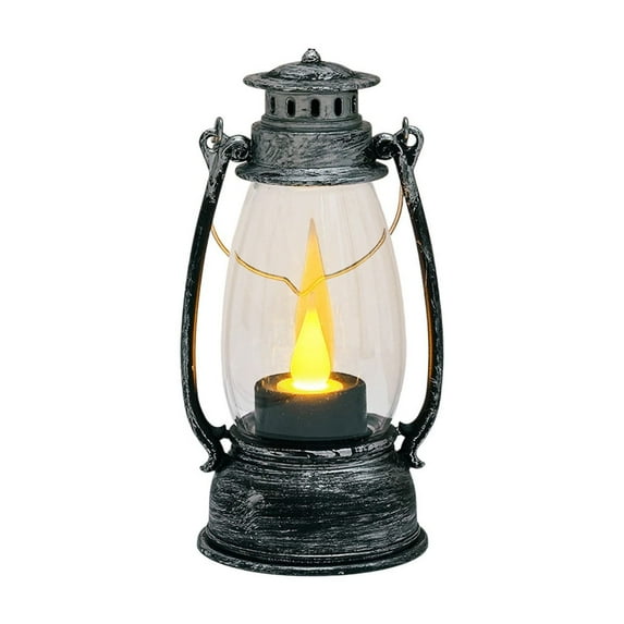 Grey Gray Led Mini Oil Lamp Electronic Candle Light Night Light For Holiday Christmas Decor