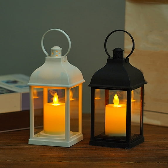 Electronic Candle Lantern | LED Wind Light for Outdoor & Camping | Decorative Holiday Accent | Battery Powered Plastic | White | 8.85"x3.81" | 1 Pack