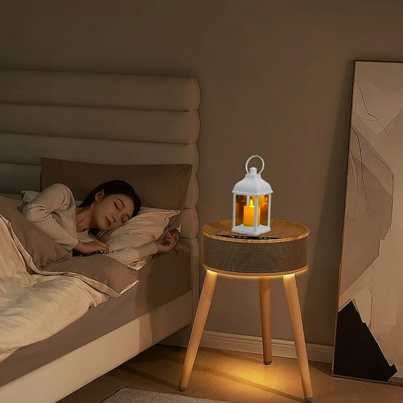 Electronic Candle Lantern Light | Battery Operated Outdoor Windproof Lamp | White Plastic | Multifunctional Camping Lantern for Patio Holiday Festival Decoration | 8.85 x 3.81 in | 1 Pack