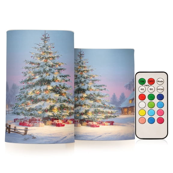 Electronic Candle Light Combination 3x5In, 3x4In Flameless Candle Plastic Festive Decoration Party Christmas Decoration Beautiful Christmas