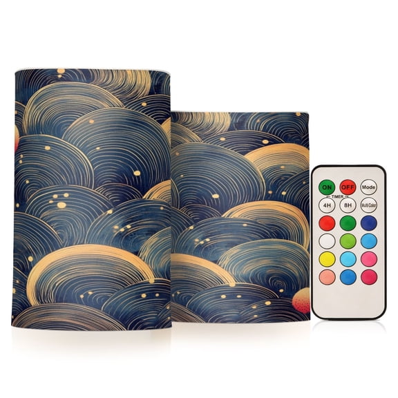 Electronic Candle Light Combination 3x5In, 3x4In Flameless Candle Plastic Festive Decoration Party Christmas Decoration Beautiful Vortex Pattern