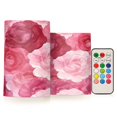 thumbnail image 1 of Electronic Candle Light Combination 3x5In, 3x4In Flameless Candle Plastic Festive Decoration Party Christmas Decoration Charming Beige Roses Seamless, 1 of 7