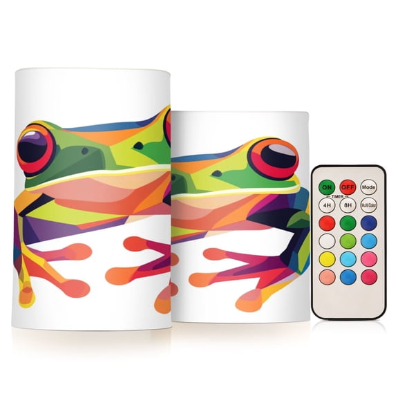 Electronic Candle Light Combination 3x5In, 3x4In Flameless Candle Plastic Festive Decoration Party Christmas Decoration Cute Cartoon Frog