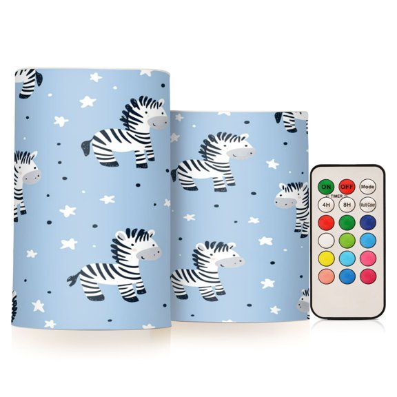 Electronic Candle Light Combination 3x5In, 3x4In Flameless Candle Plastic Festive Decoration Party Christmas Decoration Super Cute Cartoon Zebra