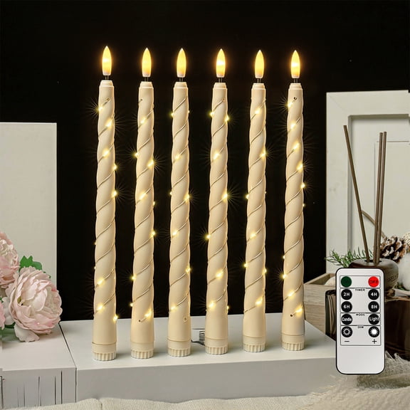 Electronic Candle Lights, LED String Lights, 6-Piece Shatterproof Plastic Flickering Flameless Candles For Home Decor And Ambiance, Battery Operated