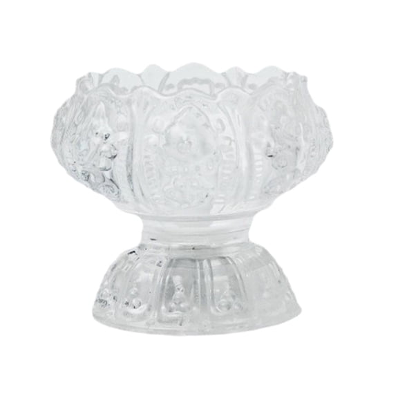 Electronic Candle Lotus Shaped Lamp – Mini Ambient Night Light with Flickering Flame Effect, Battery Powered, Clear Plastic, 2.95 x 2.56 Inches, 1 Piece