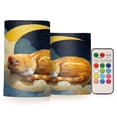 thumbnail image 1 of Electronic Candles Light Combination 3x5In, 3x4In Flameless Candles Plastic Festive Decoration Party Christmas Decoration Moon Orange Cat, 1 of 7