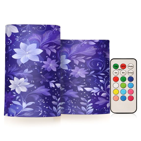 Electronic Candles Light Combination 3x5In, 3x4In Flameless Candles Plastic Festive Decoration Party Christmas Decoration Seamless Flower Image