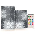 thumbnail image 1 of Electronic Candles Light Combination 3x5In, 3x4In Flameless Candles Plastic Festive Decoration Party Christmas Decoration Silver Flower, 1 of 7