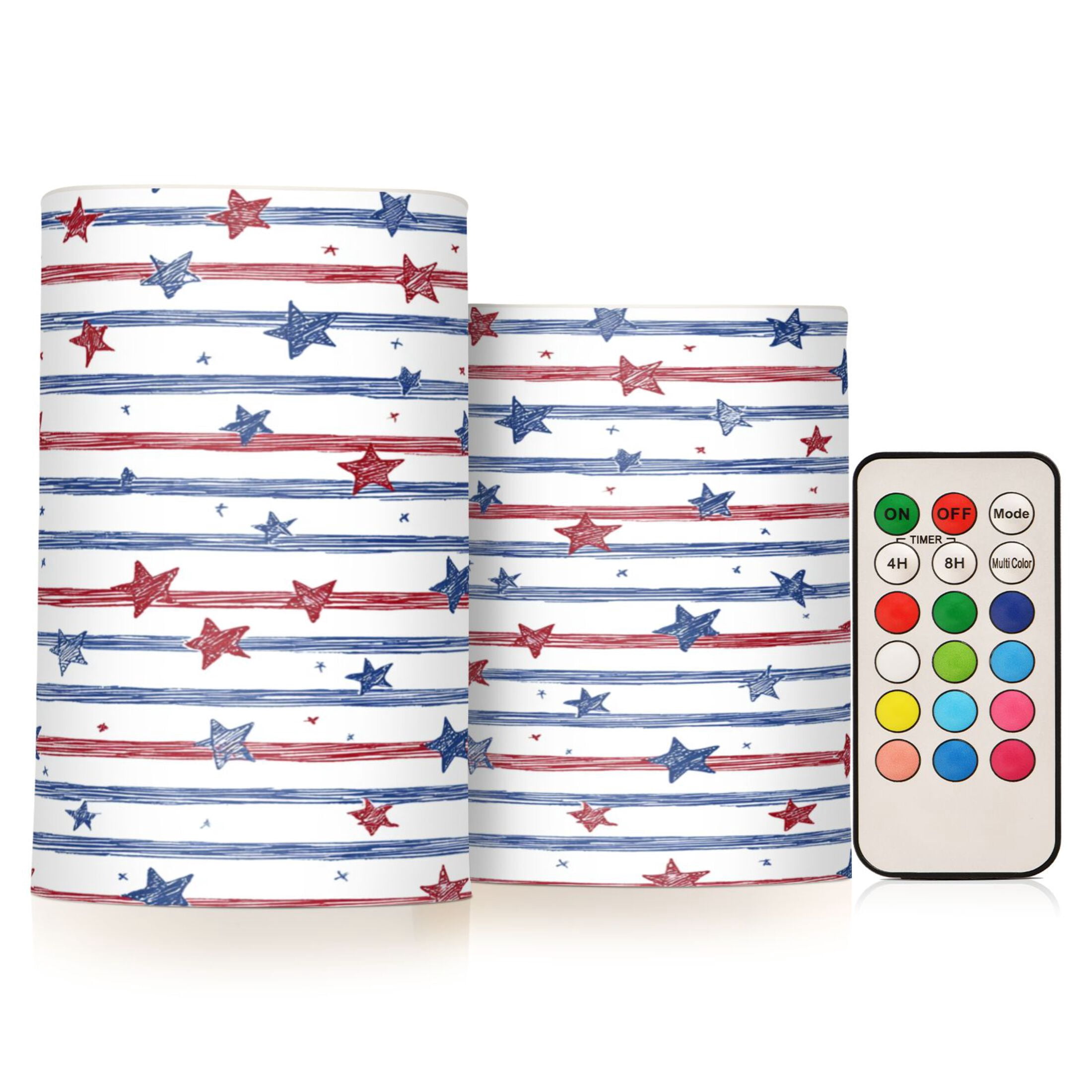 Electronic Candles Light Combination 3x5In, 3x4In Flameless Candles Plastic Festive Decoration Party Christmas Decoration The Stars and Stripes