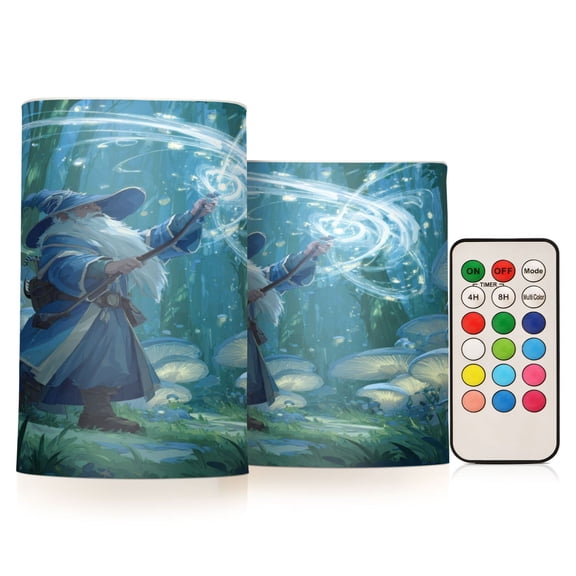 Electronic Candles Light Combination 3x5In, 3x4In Flameless Candles Plastic Festive Decoration Party Christmas Decoration Wizard Casting Forest Magic