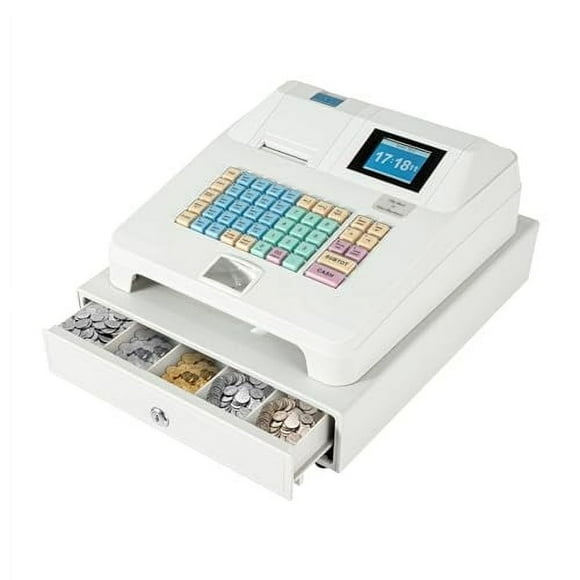 Electronic Cash Register, 48 Keys 8 Digital LED 100V Multifunction Cash Registe for Small Businesses, Cash and Coin Drawer, Commercial Cash Register Printer for Retail Restaurant