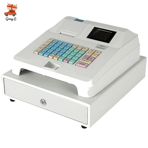 Electronic Cash Register 48Key POS Casher Digital LED Display w/ Drawer Retail