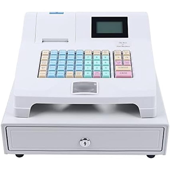 Electronic Cash Register, POS Casher Thermal Printing Electronic with Receipt and Journal Printers,48 Keys 8 Digital LED Cash Register for Small Business,Retailer,Supermarket,Grocery,Convenience