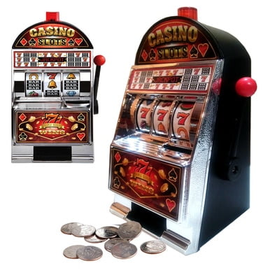 Electronic Casino Slot Machine Coin Bank Toy Game Lights and Sound WLM8 1002261