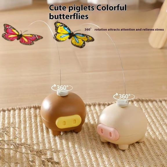 Electronic Cat Toy, Cat ToysforIndoor Cats, Automated Cat Toy, Self Play Cat Toys, Colorful Butterfly, Battery Powered, Beige, 1 Pc, Gift Box