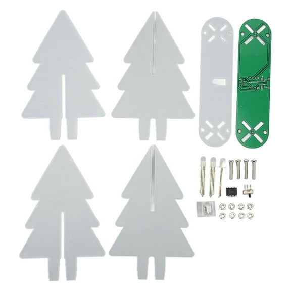 Electronic Christmas Tree Kit USB Powered 3D DIY Electronic Assemble Kit with LED Flashing Lights