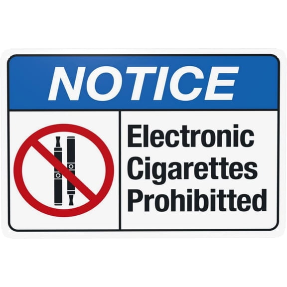 Electronic Cigarettes Prohibited Warning Sign, Security Safety Metal Signs, Vintage Caution Poster Wall Decor for Business Office Home Street Road Custom Use 12 x 8 Inch