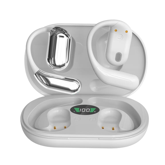 Electronic Wireless Bluetooth Headphones QTOCIO Bluetooth 5.3 Non In Ear Hanging Ear Power Display Directional Sound Transmission Call Noise Reduction Wireless Earphones