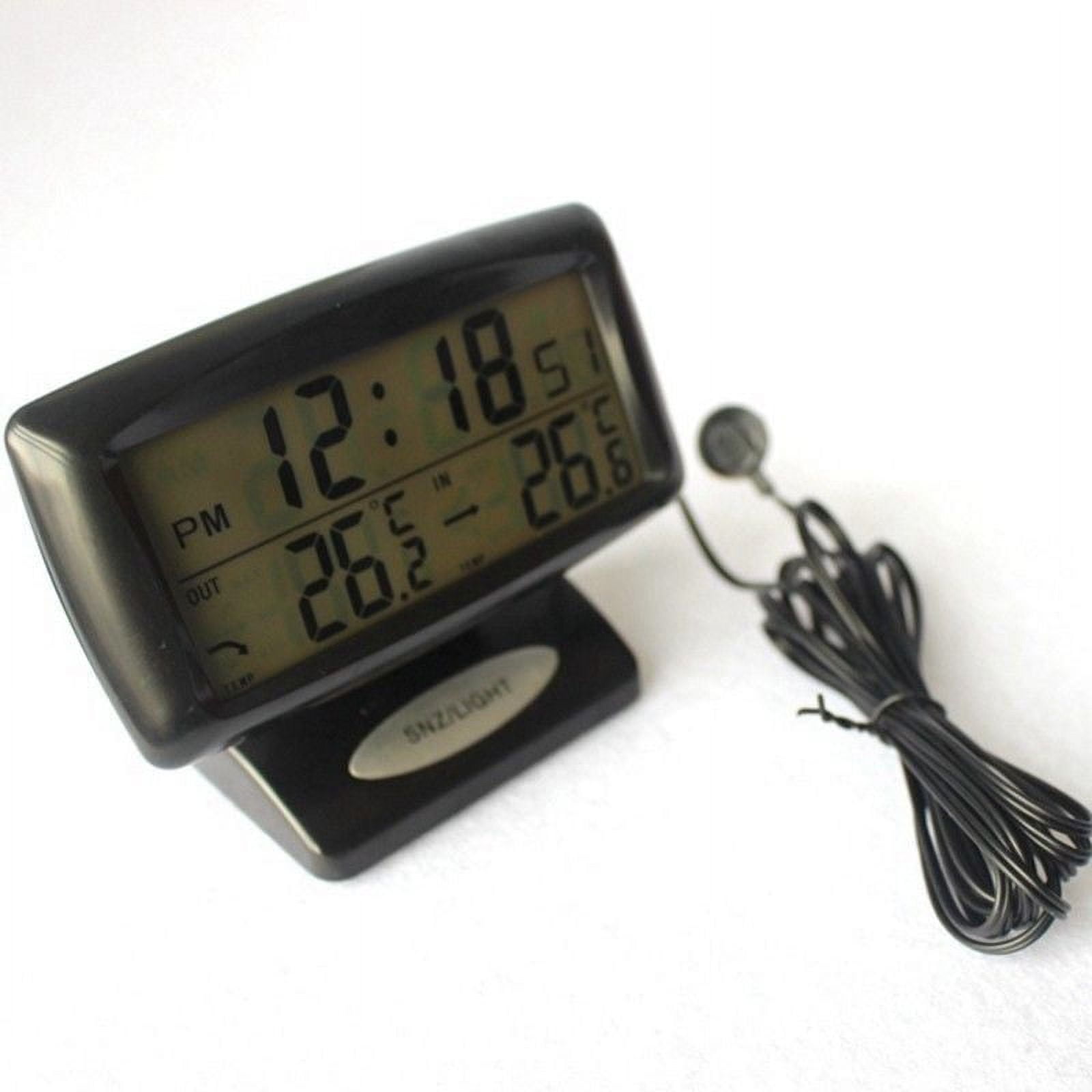 Electronic Clock Digital LCD Display Inside Outside Temperature Gauge