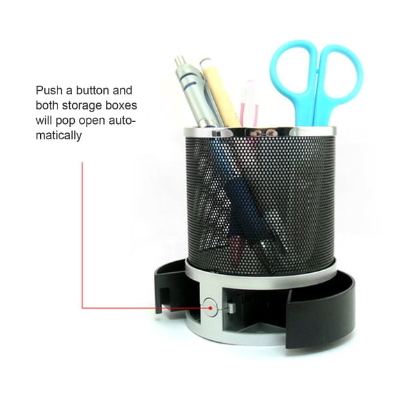 Electronic Clock Pen Organizer, LCD Display, Calendar, Timer Alarm, Modern Desk Accessory