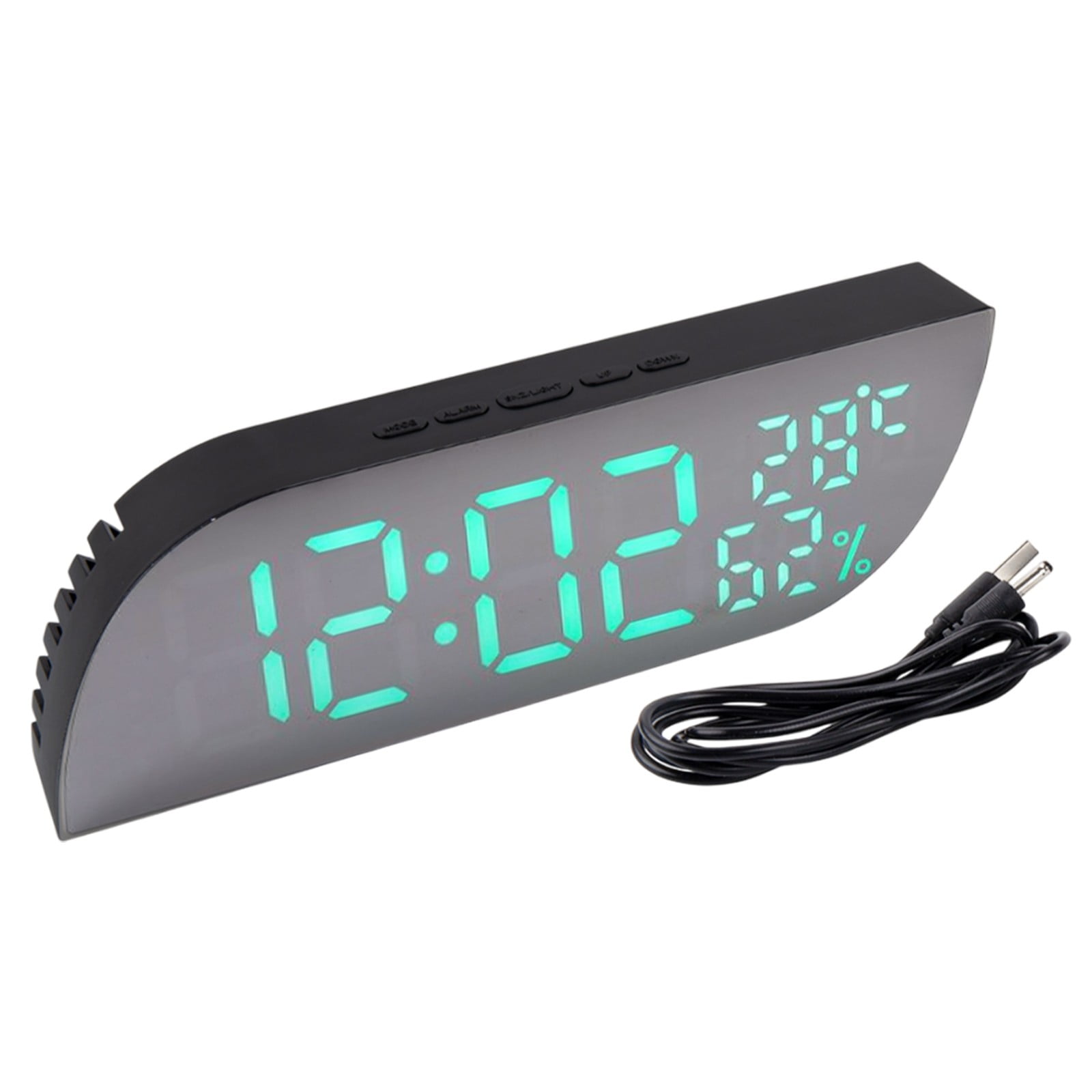 Electronic Compact Clock With Mirror Display, Backlight,Temperature And ...
