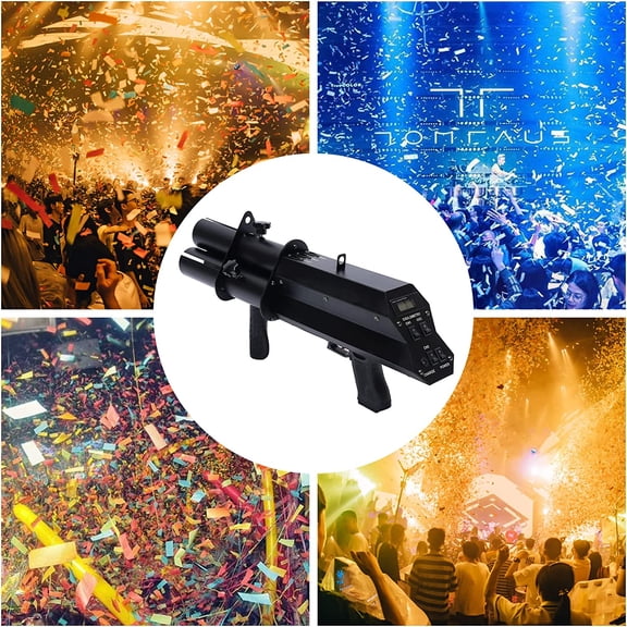 Electronic Confetti Machine, 110V Handheld Confetti Spraying Machine Celebration And Wedding Confetti Machine Stage Silver Petal Confetti Gun for Bars, KTV, Stage Performances, Weddings