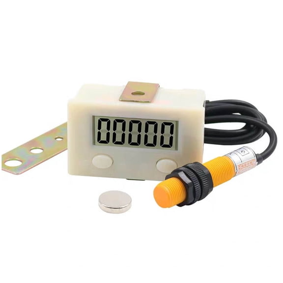Magnetic Induction Counter Digital Electronic Punch Counter Metal 5-Digits LCD Digital Display 0-99999 Proximity