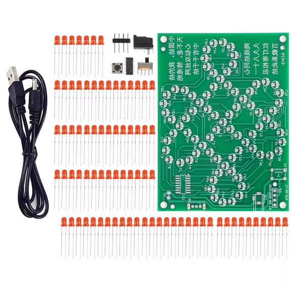 Electronic DIY 81 LED Chinese Knot Flow Lamp Fun Microcontroller Welding