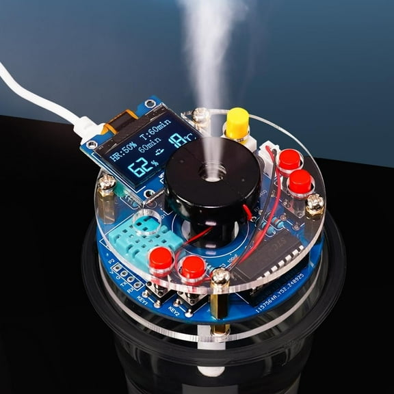 Electronic DIY Kit Humidifier Soldering Project Kit, Temperature OLED Display Humidity Control, Auto-Off Timer and Memory Function Home Office