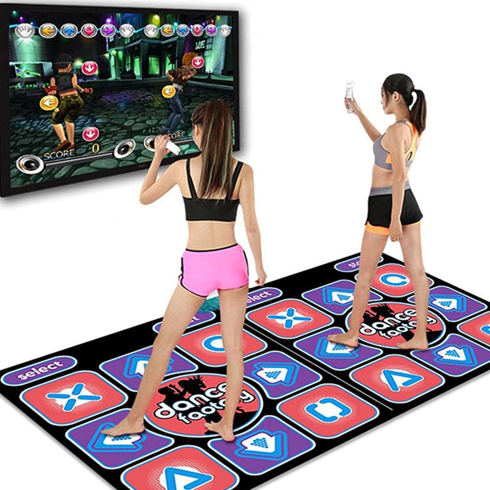 Electronic Dance Mat Wireless 2 Player,AV Interface Remote Control High