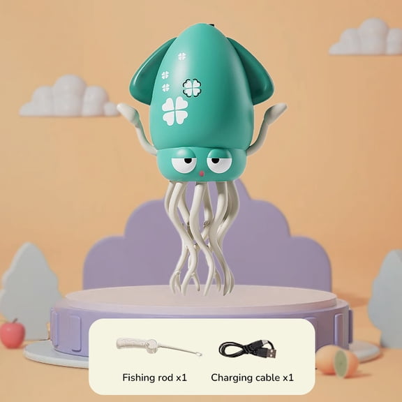 Dancing Octopus Auto-Avoid Crawling Electric Dancing Squid Toys with Lights & Music for Kids Tummy Time Toys Gifts(Greeen)