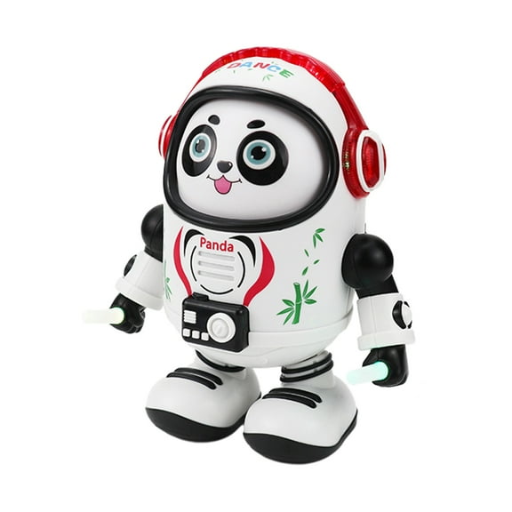 Electronic Dancing Space Panda Robot Cool Lights Music Walking Movement Bump And Go Interactive Kids Toy Battery Operated 45X62X73In Gift For Children Play