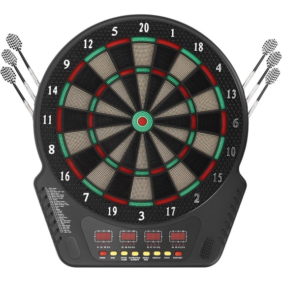 Electronic Dart Board, 27 Game Modes 16 Players LED Score Display, Wall Mount Game Board for Home Bar Party