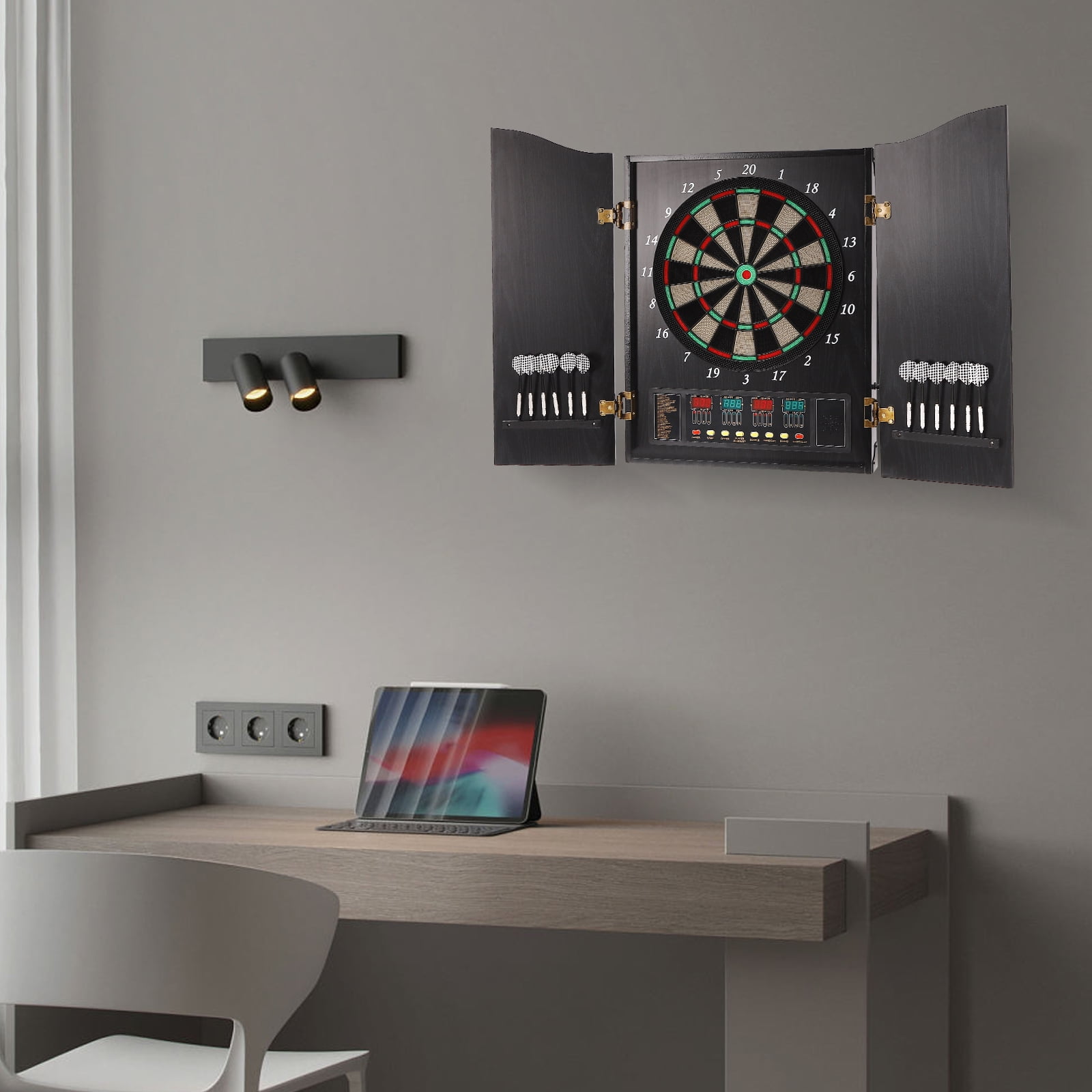 Electronic Dartboard Electronic Dart Machine with 27 Games, 243 Sub-Games, 16 Players, 4 LED Displays